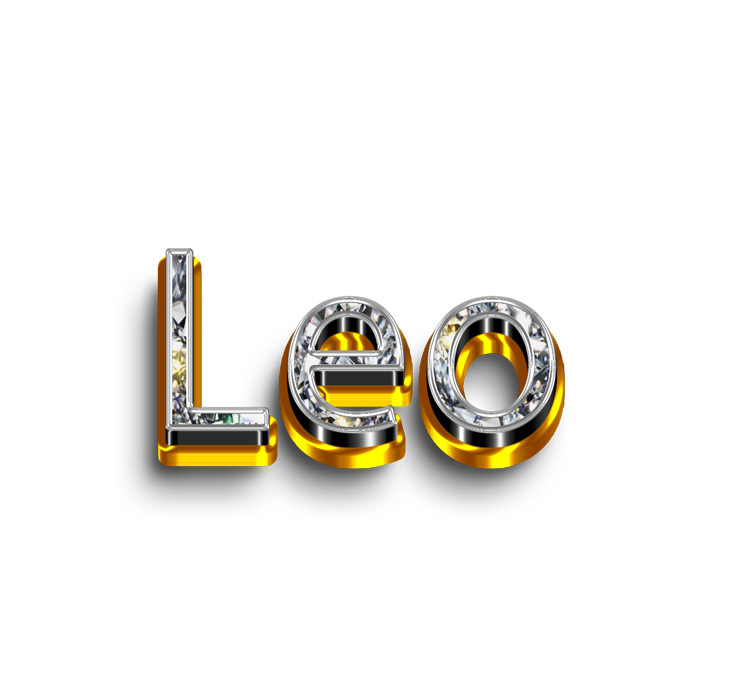 Leo png, word Leo png, Leo word png, Leo text png, Leo letters png, Leo word diamond gold text typography PNG images transparent background